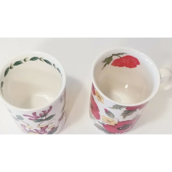 2 FINE BONE CHINA mugs MADE IN ENGLAND by Roy Kirkham and Crown Trend NR Mint - Picture 6 of 12
